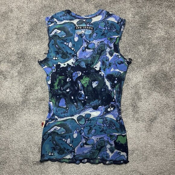 Vintage JPG Jean Paul Gaultier Mesh Bacteria SS 2001 Top Womens M Medium Tank - Picture 1 of 15